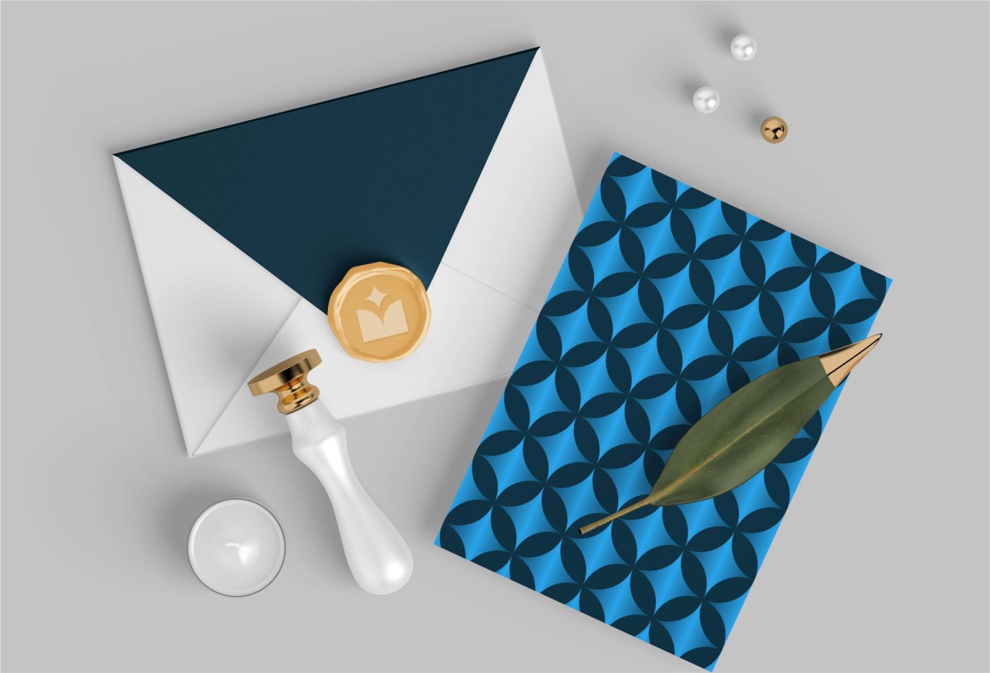Omulux Envelope with Stamp Logo - Elegant Branding Design